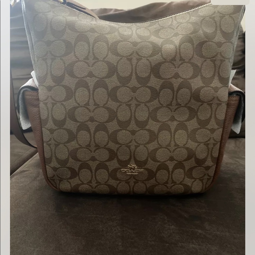 New Coach Signature Pennie Shoulder Bag C1523 Khaki Redwood